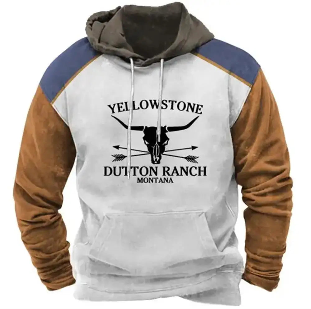 Neue Hoodies Sweatshirt männer Hoodie 3D Cowboy Gedruckt Pullover Übergroßen männer Tops Männlich Yellowstone Lose Vintage Kleidung Heißer