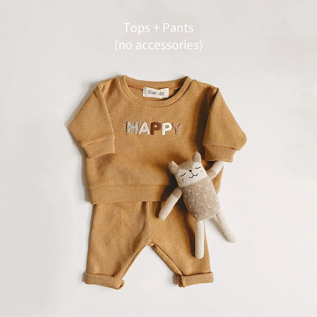 2024 neugeborenen Baby Anzüge Jungen Mädchen Outfits Herbst Babys Kleidung Kleiner Junge Pullover + Hosen Kinder Sets Baby Kleidung