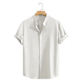 Sommer Männer Casual Henley Hemd Kurzarm Grundlegende T Shirt Baumwolle Einfarbig Taste Atmungsaktive Top Strand Oversize-Shirt Mann