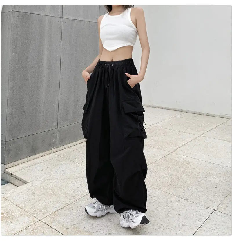 2025, Cargohose für Damen, Retro-Arbeitskleidung, lässig, Baggy, gerade Hose, modisch, breite Beintaschen, Joggerhose, Y2k-Streetwear