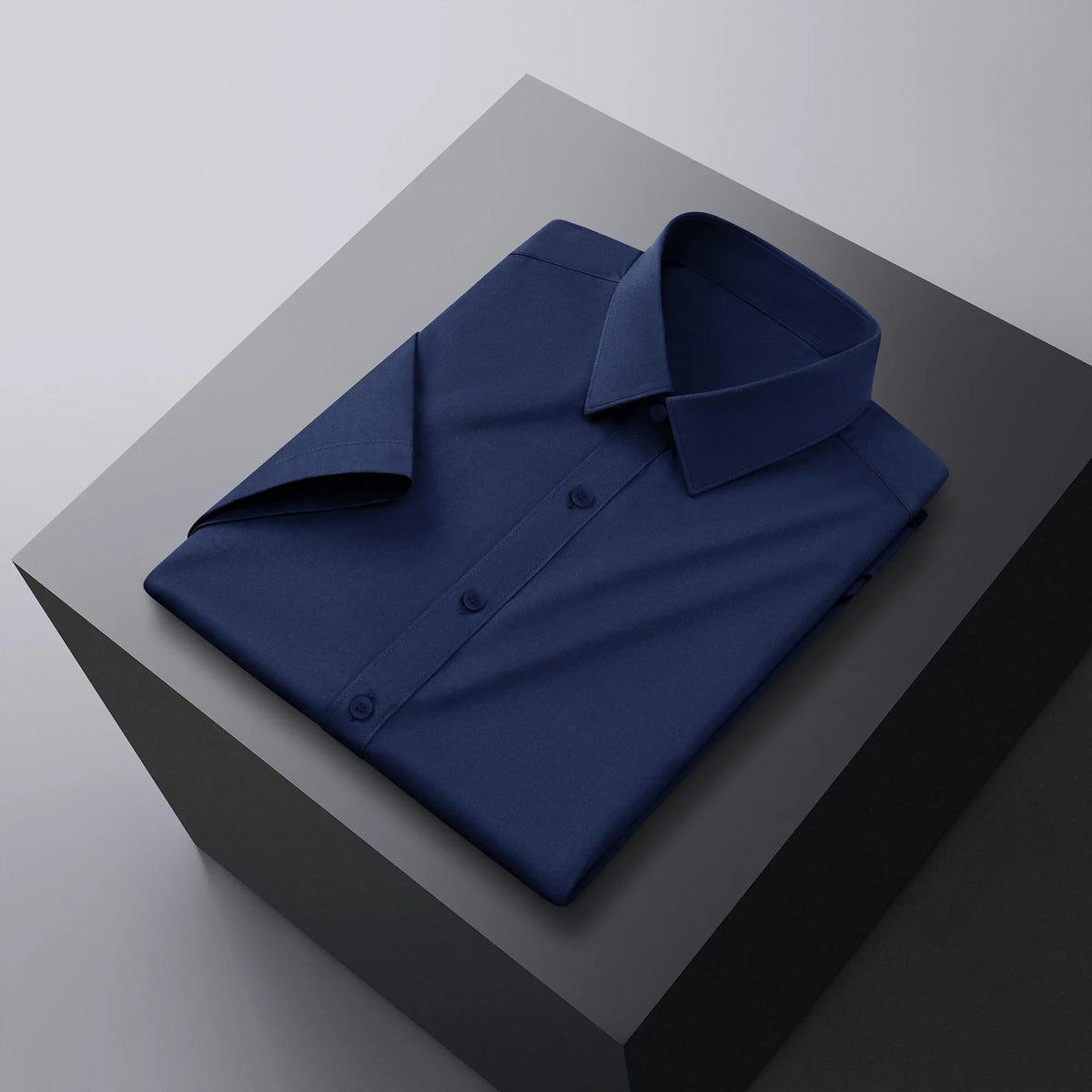 Neues Herren-Business-Casual-Hemd mit kurzen Ärmeln, einfarbig, für Sommermode, ohne Bügeln, bequemes und vielseitiges Oberteil