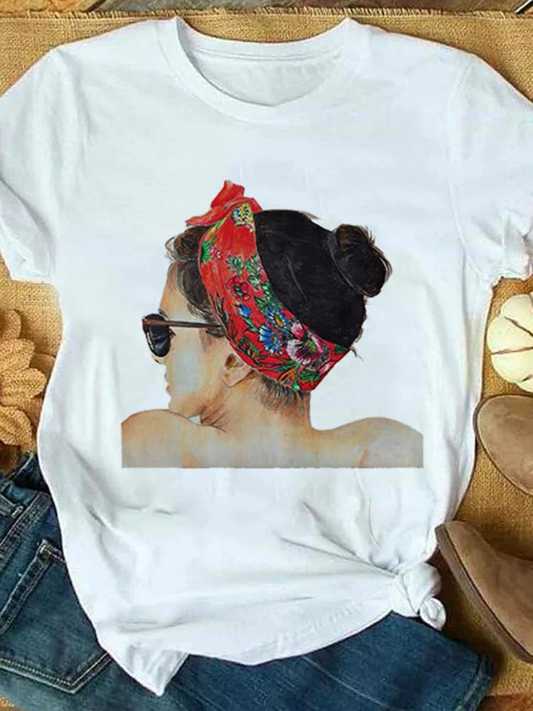 Gelbes Kurzarm-T-Shirt für Damen, lässige Damenoberteile, Harajuku-Streetwear, Sommerdruck, Drop Ship