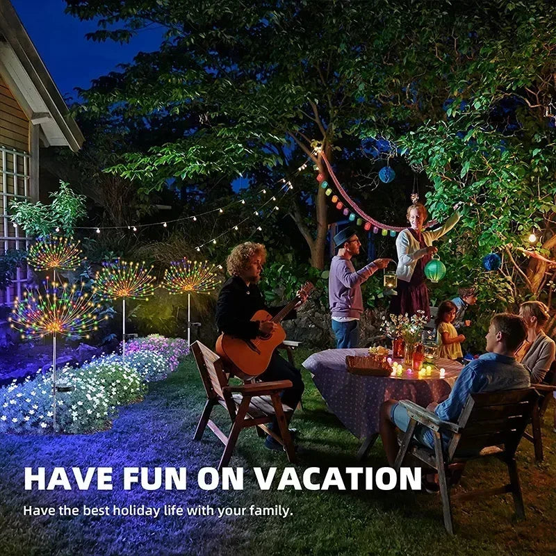Solar LED Feuerwerk Lichterkette Outdoor Garten Dekoration Rasen Weg Licht für Terrasse Hof Party Weihnachten Hochzeit