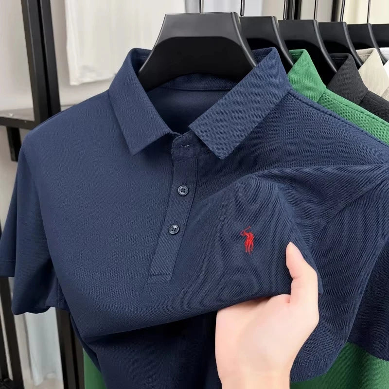 2026 Neues Luxus-Herren-Poloshirt mit Pony-Stickerei – Hochwertiges besticktes Kragen-Kurzarm-Freizeit-Sommer-T-Shirt