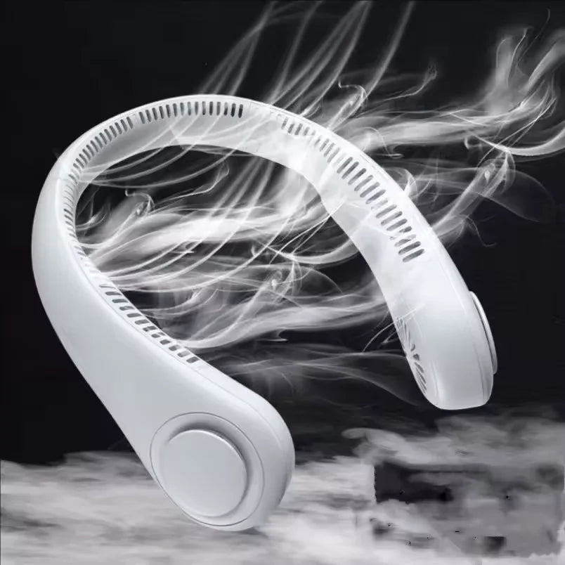 Freihändiger Nackenventilator, tragbarer, über USB wiederaufladbarer, blattloser Kühlventilator, leiser, tragbarer Ventilator für Sommerreisen, 3 Geschwindigkeiten, Mini, lange Akkulaufzeit