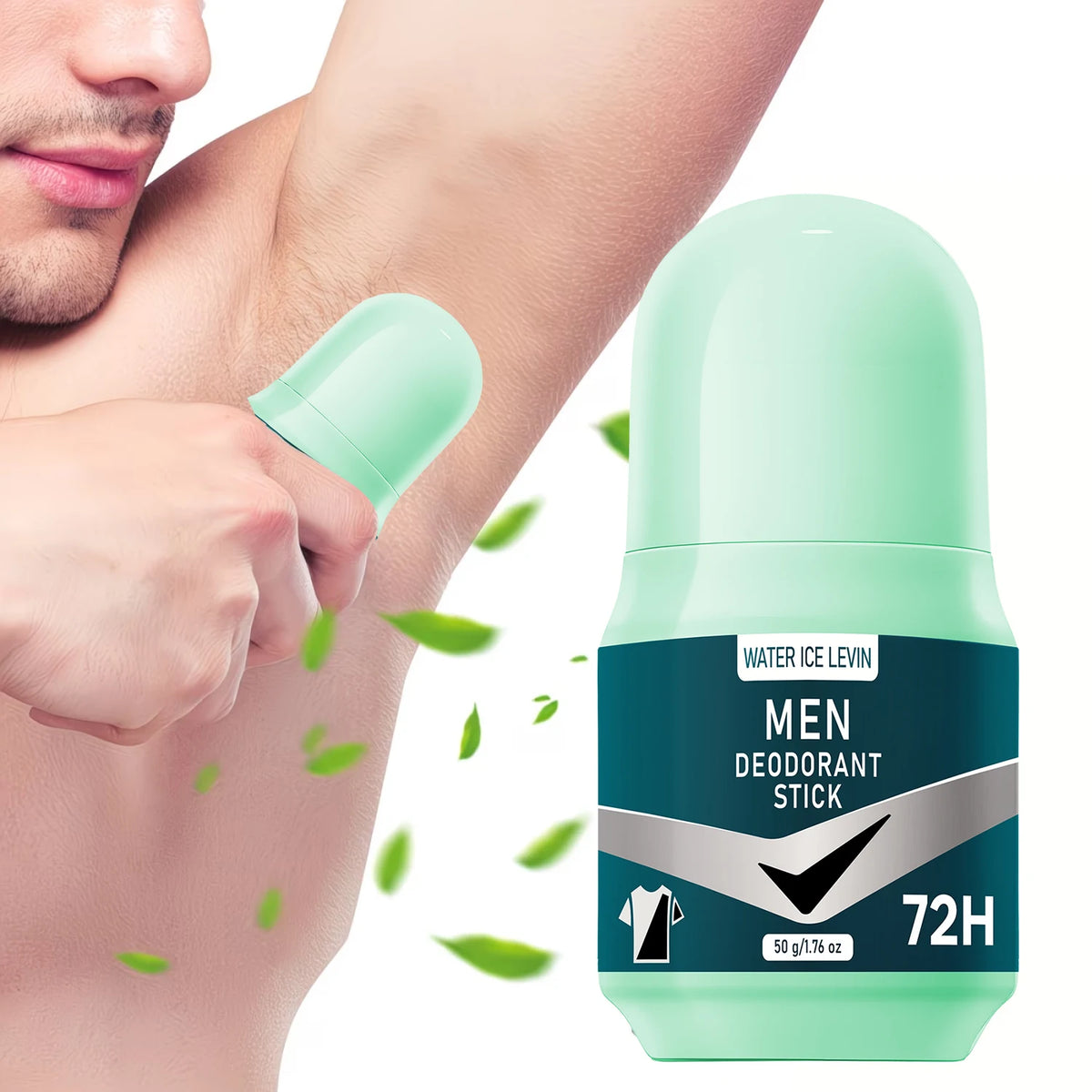 Water Ice Levin Men Deodorant Stick Black White Formula verhindert weiße Flecken und gelbe Flecken. 72-Stunden Geruchskontrolle. 50g.