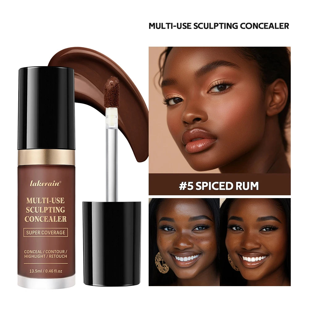 Super Concealer für Gesichtsbedeckung, 5 Farben, Highlight-Kontur-Retouch, vielseitig einsetzbar, super deckend, feuchtigkeitsspendend, kostenlose Ölformel-Make-up