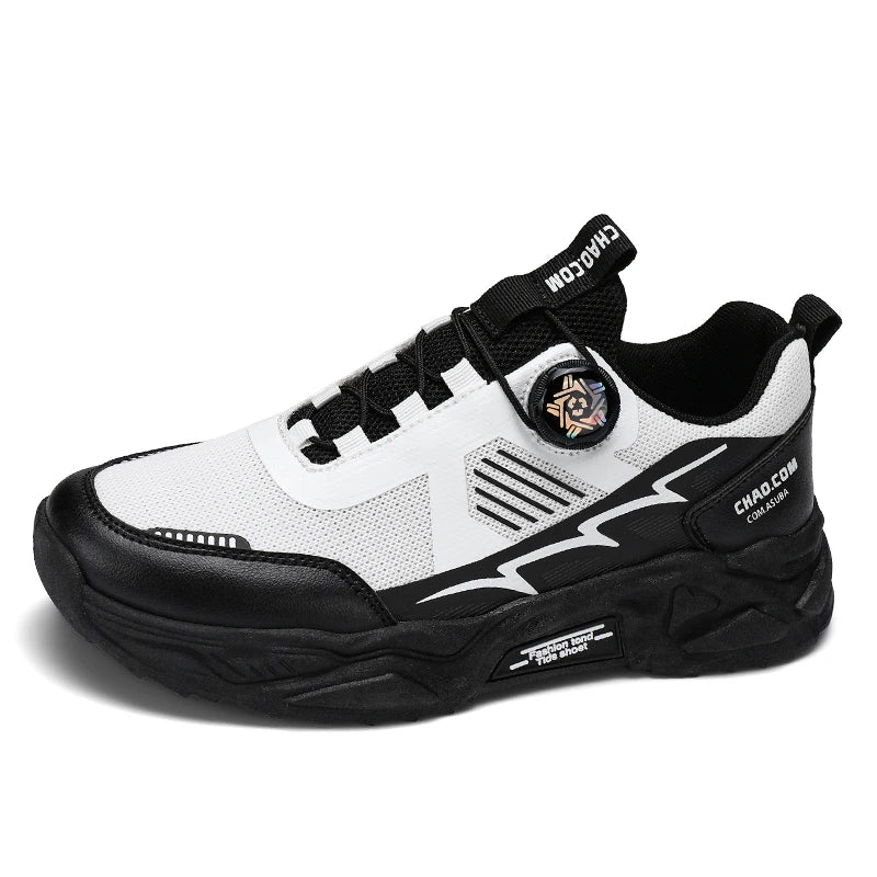 Koreanische atmungsaktive Freizeitsportschuhe für Herren, vier Jahreszeiten, neue weiche Sohle, rotierende Schnürsenkel, Outdoor-Laufschuhe, Studenten-Turnschuhe