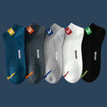 5 Paar Herrensocken, hochwertige Frühlings- und Herbstverdickte, atmungsaktive Bootssocken, niedrig geschnittene Socken mit flachem Mund, Freizeitsocken für Herren