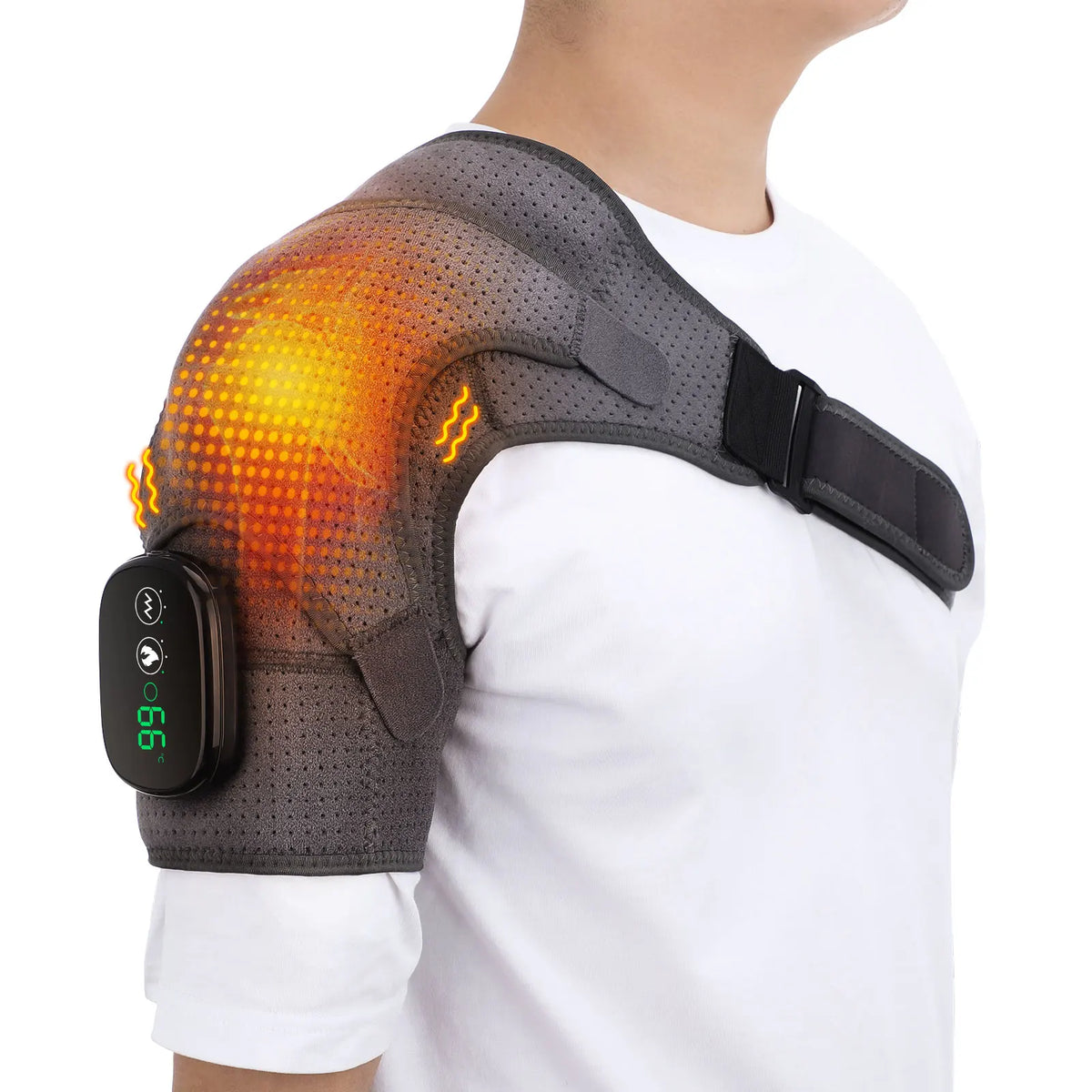 Elektrische Heizung Schulter Massage Zurück Schulter Brace Schulter Unterstützung Einstellbare Led Heiße Kompresse Heizung Gürtel
