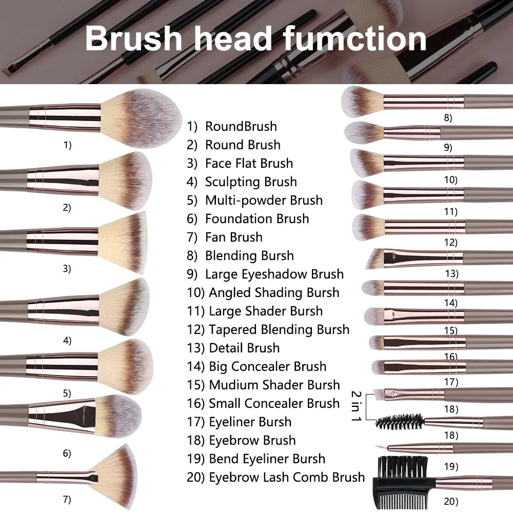 NEUE 1-20PCS Make-Up Pinsel Set Foundation Erröten Pulver Concealer Lidschatten Weichen Und Flauschigen Weiblichen Kosmetische Schönheit Werkzeuge lagerung