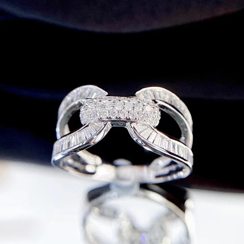 Huitan Modedesign brillante Zirkonia Ringe für Frauen Hochzeit Verlobung feier moderne trend ige Accessoires Luxus schmuck