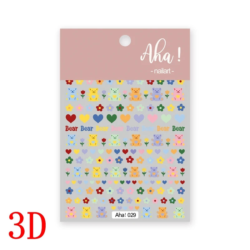 1Pc 3D Cartoon Nette Katze Nagel Kindliche Aufkleber Nette Kitty Welpen Hund Selbstklebende Nail art Haustier Tiere Maniküre schöne Aufkleber *