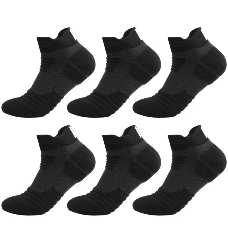 HSS 6/3/1 Paar neue Männer Sport Laufen Fitness Flug kurze Röhre Socken Damen Handtuch unten Basketball Socken einfarbig schwarze Socken