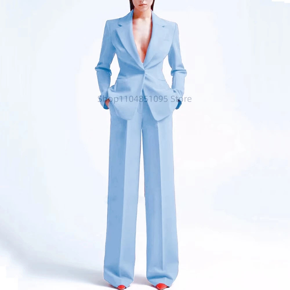 Neue elegante Hosenanzüge für Damen im Western-Stil, einfarbiges 2-teiliges Set, das Ihre Silhouette für den Alltag und die Freizeit ausglättet.