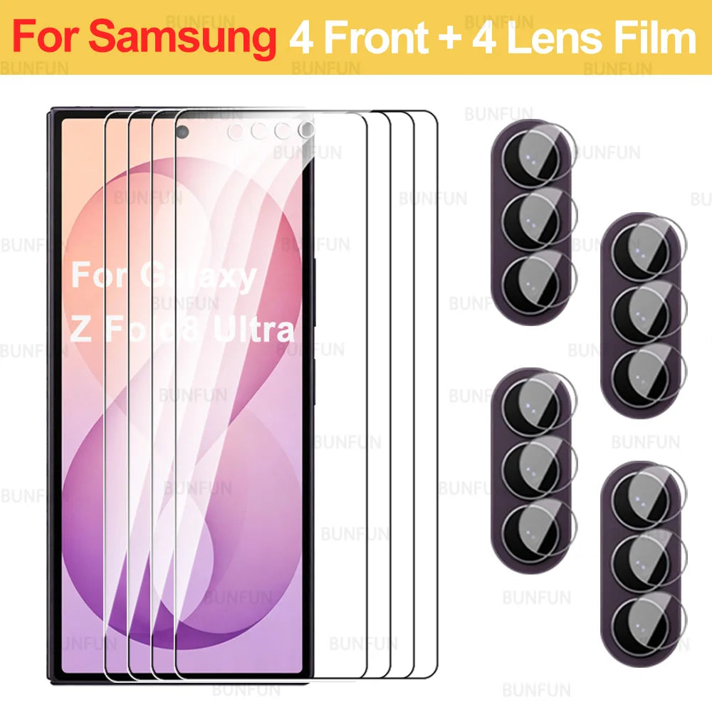 8-in-1 Displayschutzfolie für Samsung Galaxy Z Fold8 Ultra 5G Kamera-Schutzfolie aus gehärtetem Glas für Samsung Z Fold 8 Ultra