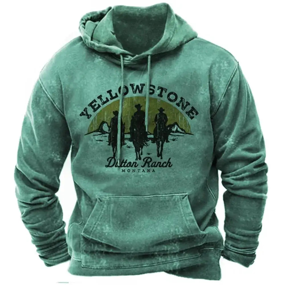 Neue Hoodies Sweatshirt männer Hoodie 3D Cowboy Gedruckt Pullover Übergroßen männer Tops Männlich Yellowstone Lose Vintage Kleidung Heißer