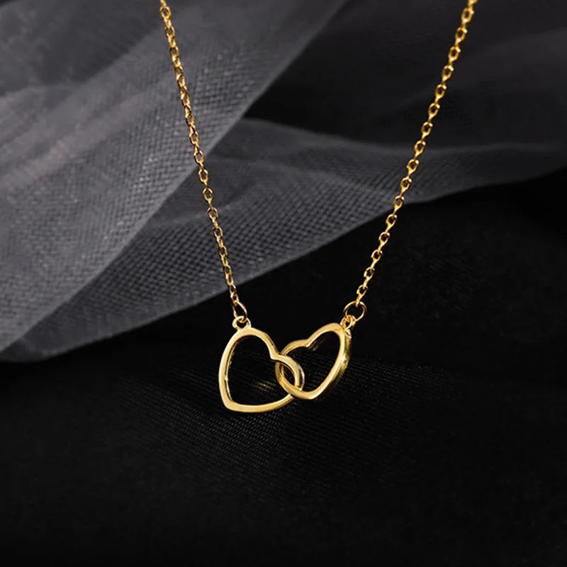Neue Einfache Hohl Liebe Herz Anhänger Halskette für Frauen Mode Kreative Geometrische Schlüsselbein Kette Halsketten Partei Schmuck Geschenk