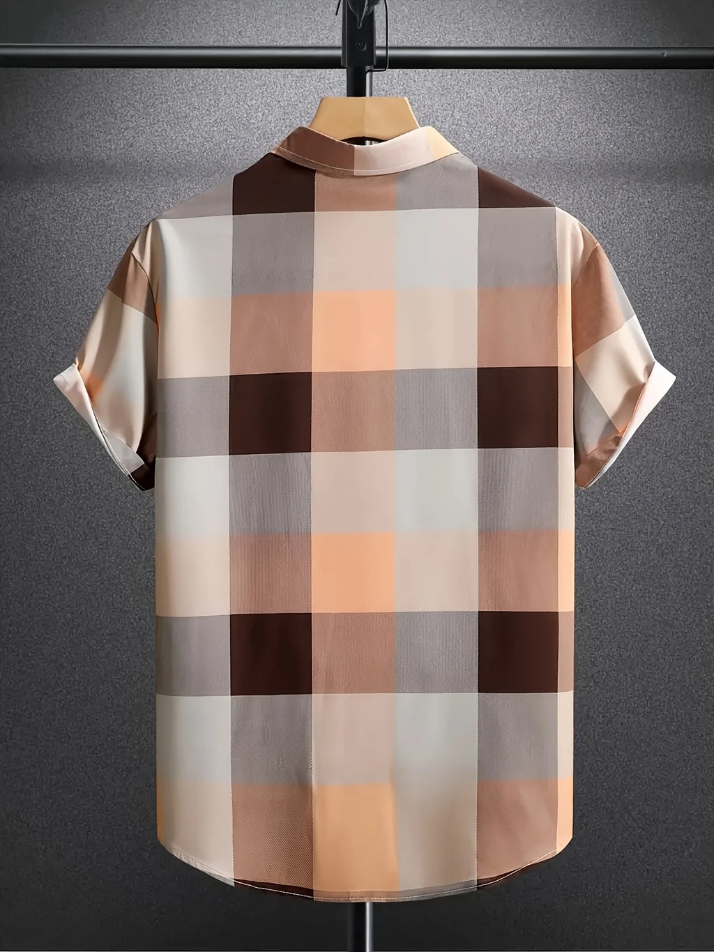 2026 Sommer Neuer Stil Herren Kurzarm-Hemd mit 3D-Karomuster-Print Street Casual Mode Bequem und Weich