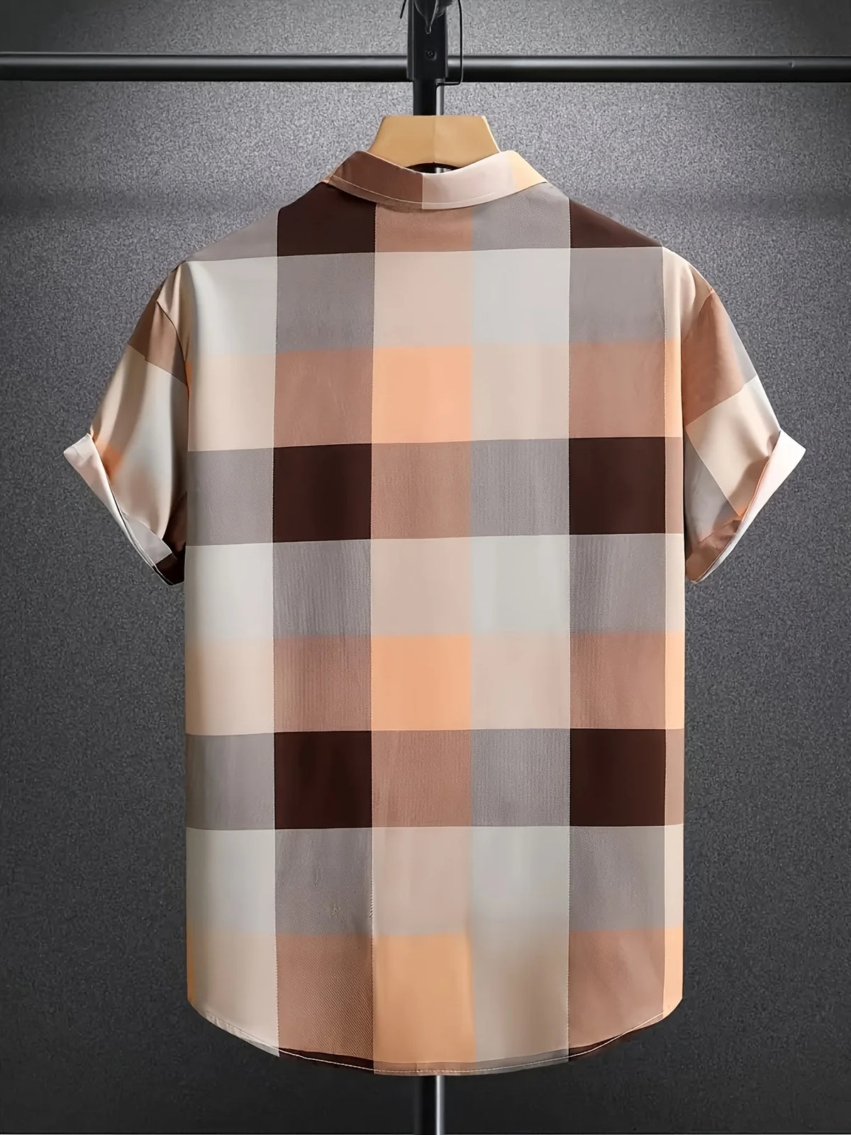2026 Sommer Neuer Stil Herren Kurzarm-Hemd mit 3D-Karomuster-Print Street Casual Mode Bequem und Weich