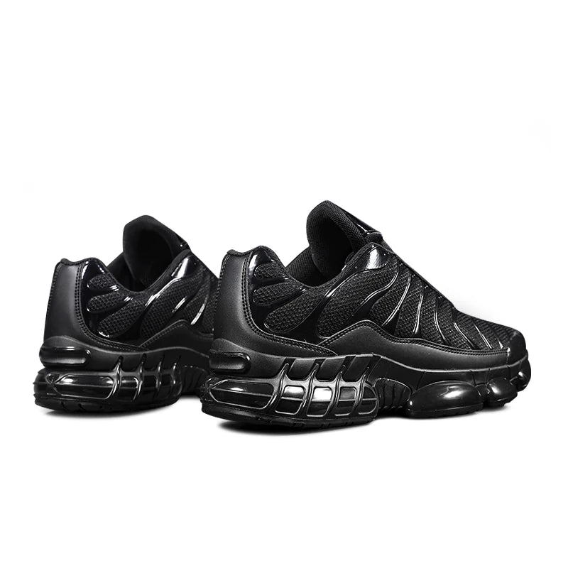 Tarani Herren Trend Casual Sportschuhe mit Luftpolster, atmungsaktives Mesh, bequeme Sportschuhe zum Spazierengehen und Pendeln – Schwarz