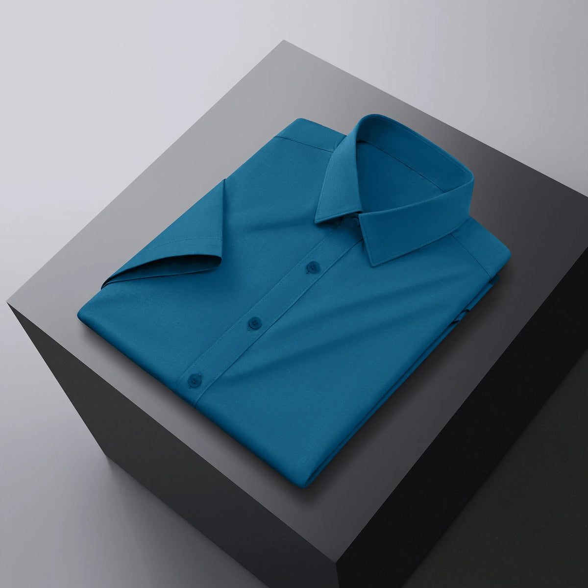 Neues Herren-Business-Casual-Hemd mit kurzen Ärmeln, einfarbig, für Sommermode, ohne Bügeln, bequemes und vielseitiges Oberteil