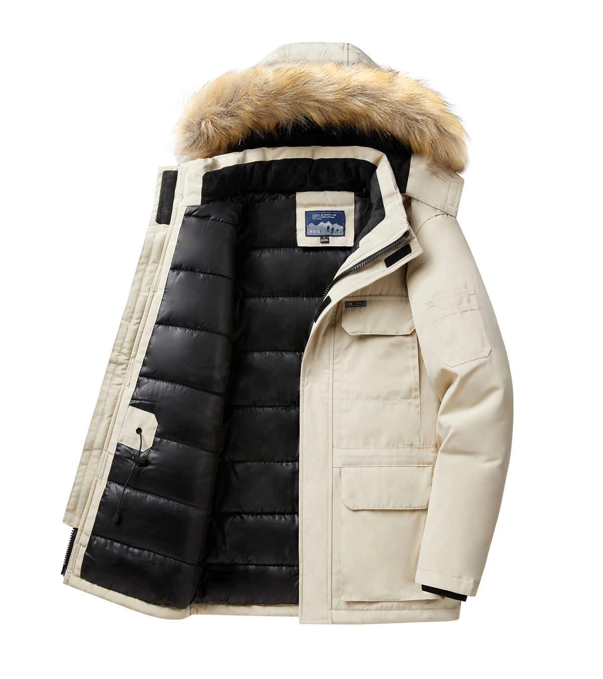 -30 grad Winter Unten Jacke Männer Unten Baumwolle Parkas Mantel Mid-länge Große Pelz Kragen Männlich Verdicken Mantel schnee Mantel Parka