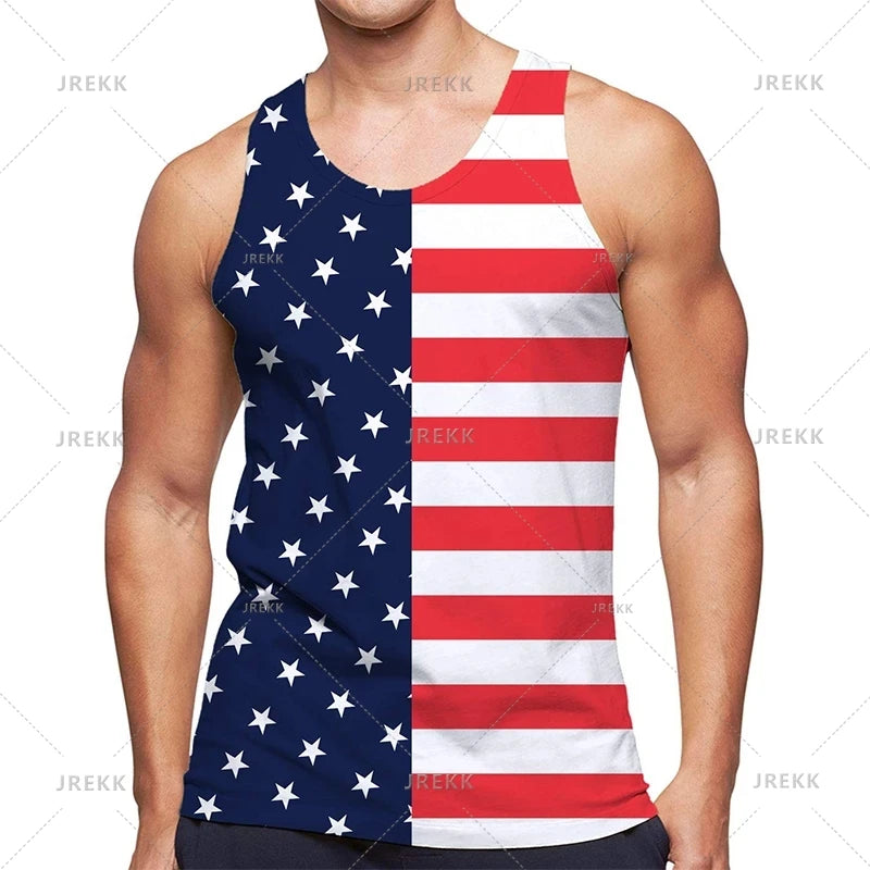 American Eagle USA Flagge Grafik Tank Top Gym Tops Herren 3D-Druck Streetwear Freizeit weste schnell trocknen ärmellose T-Shirt Tops 6xl
