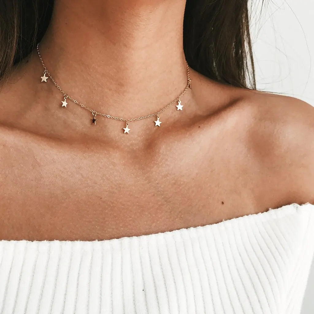 Neue Gold Farbe Pailletten Münzen Anhänger Halskette für Frauen Böhmischen Choker Halsketten Damen Hals Kurze Kette Collares Schmuck Geschenke