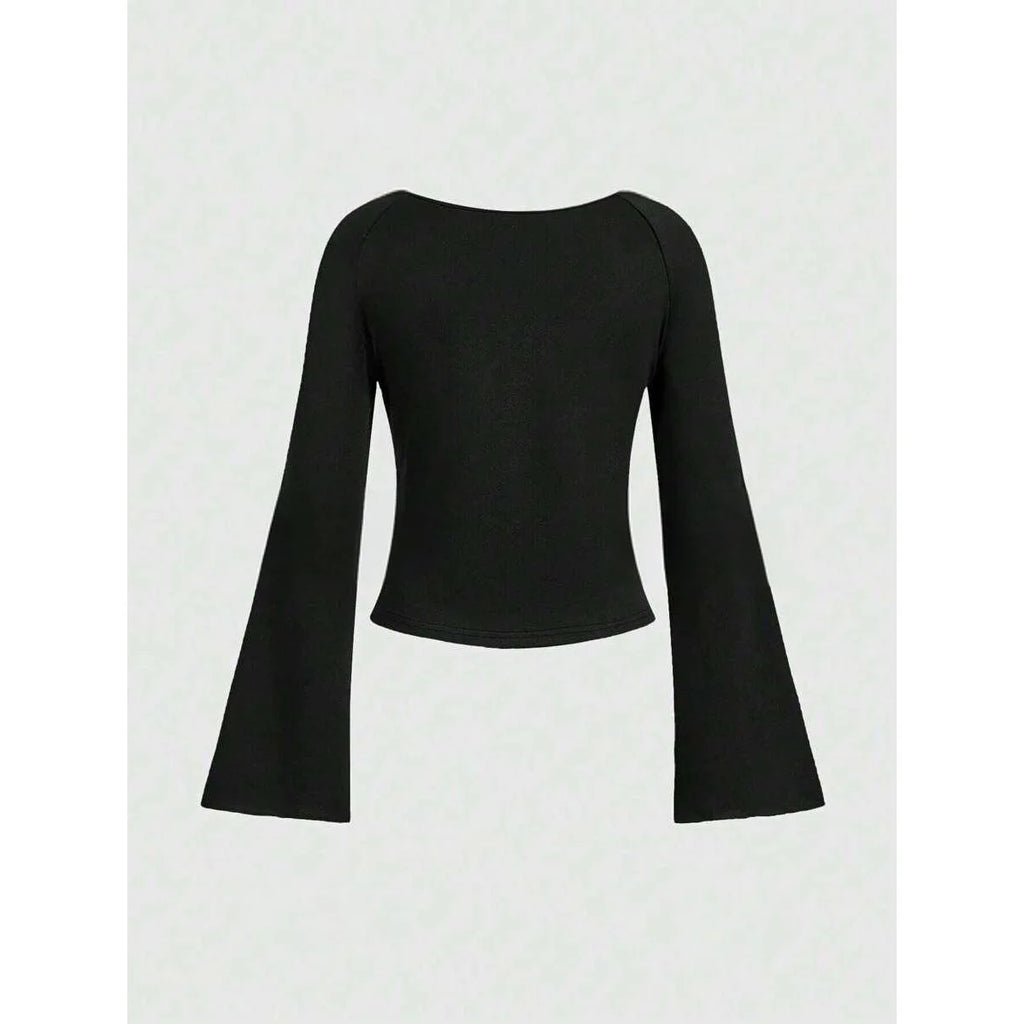 Y2K Grunge Emo Muster Top Herbst E-Girls Millennium Style Damen Ästhetisches Gothic Stern bedrucktes lockeres Langarm-T-Shirt