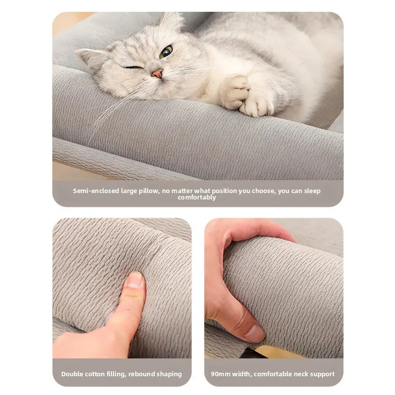 Erhöhtes Netz-Haustierbett für Mittelgroße und Große Katzen und Hunde, Abnehmbar und Waschbar, Atmungsaktives Haustier-Sofa, Feuchtigkeitsbeständig mit Kissen