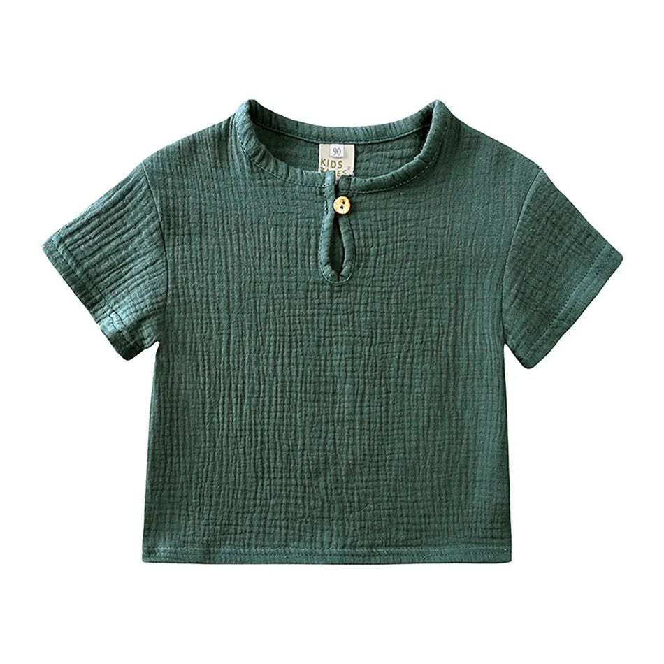 2-8 Jahre Kinder Freizeit anzug Baby Musselin T-Shirt und Shorts Mädchen blau grün weiß Tops und Hosen Sommer 2 Stück Kleidungs set