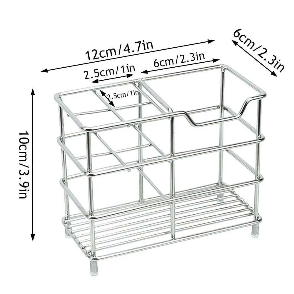 1PC Badezimmer Zahnbürste Halter Edelstahl Schwarz Silber Waren Regal Zahnpasta Halter Stehen Langlebig Badezimmer Organizer
