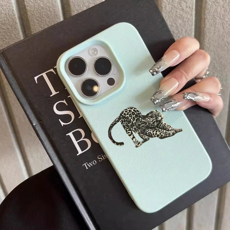 Für iPhone 17 16 15 14 13 12 11 Pro Max Hülle Panther Leopard Animal Print Design Cover für iPhone XS XR X 16E 16 Plus Air Fundas