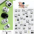 5D Soft-Relief Panda Nagelkunst-Aufkleber, Niedliche Cartoon-Pandabären, die Bambus essen, Selbstklebende Slider, Chinesische Panda-Nageldekorationen
