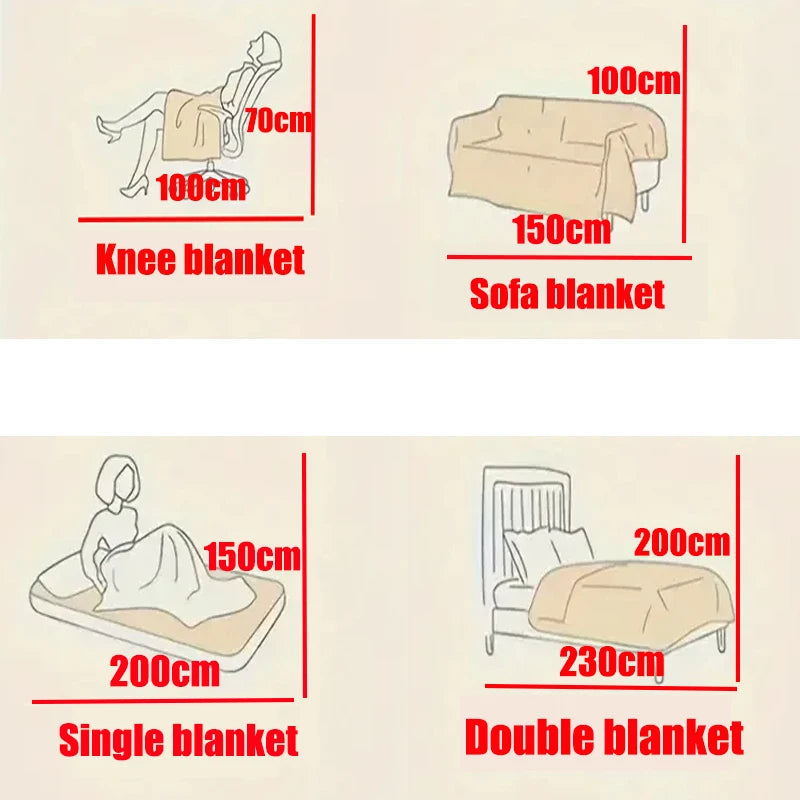 Leichte, luxuriöse, einfarbige, multifunktionale Kaninchen-Samt-Decke, Winter, dickes, warmes Flanell, verwendet für Schlafzimmer, Wohnzimmer, Decke