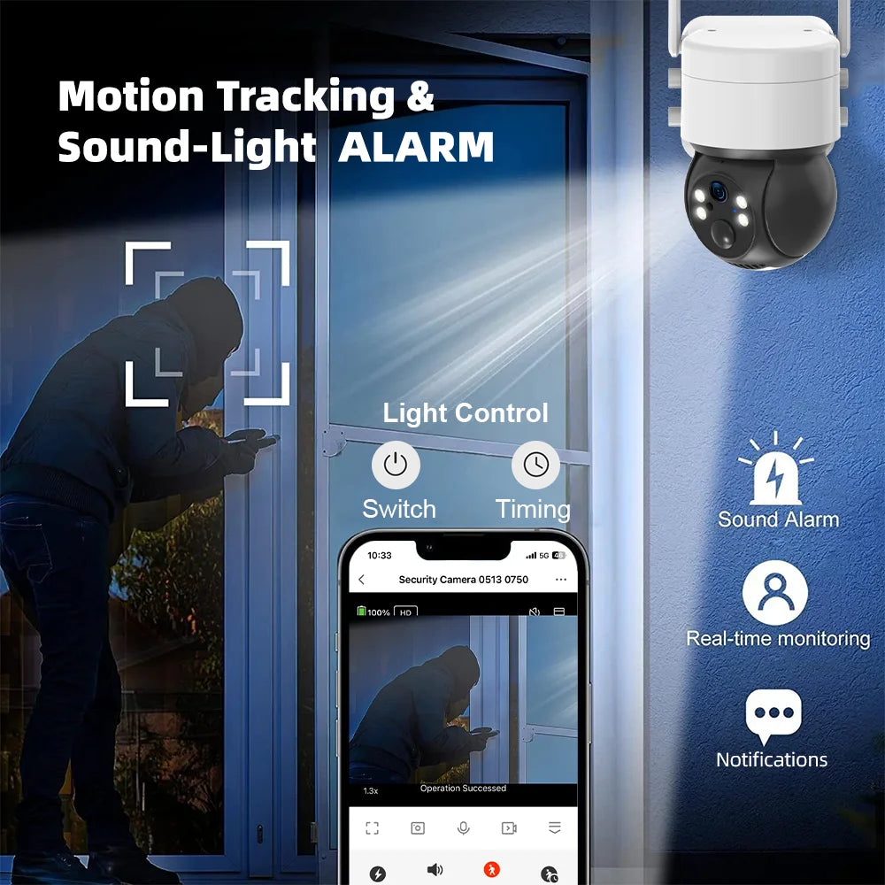 Tuya SmartLife WiFi/4G Sim Karte 3MP WiFi Batterie Solar Motion Tracking Menschliches Erkennen Farbe Nachtsicht Outdoor PTZ CCTV Kamera