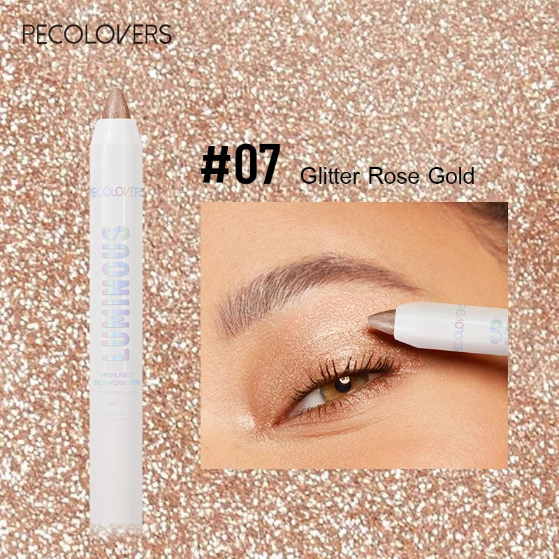 Matt weißer Eyeliner Stift aufhellende Augen Kopf Text marker Lidschatten Stick wasserdicht liegend Seidenraupen stift koreanische Kosmetik