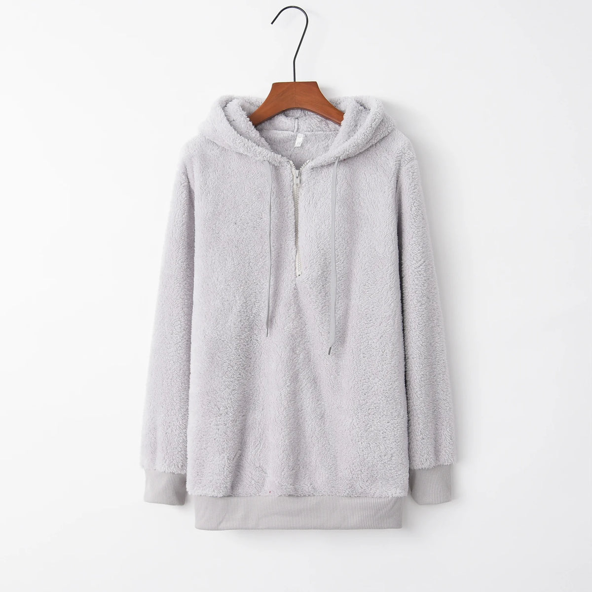Modischer Trend, langärmelig, mit Kapuze, einfarbig, Damen-Pullover-Mantel