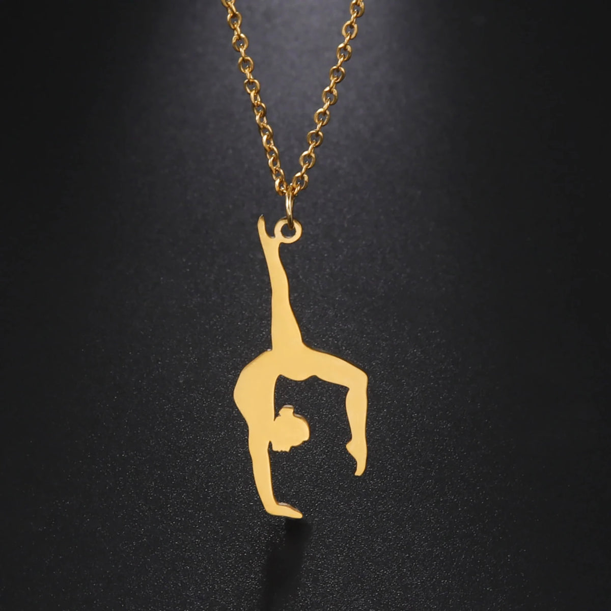 Amaxer Edelstahl Sport Sportler Künstlerische Gymnastik Halskette Für Frauen Anhänger Halsband Team Schmuck Geschenk
