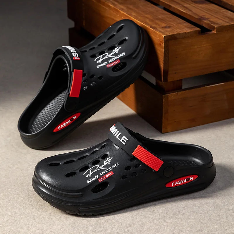 Sommer-Clogs Sandalen 47 Herren-Clogs EVA-Hausschuhe Weiche Sohle Atmungsaktive Strandpantoffeln Herren-Hausschuhe Outdoor Rutschfeste Pantoffeln