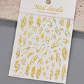 1 Stück 3D Bronzing Gold French Strips LinesNail Art Aufkleber Unregelmäßige Metall French Line Nagelaufkleber Selbstklebendes Nagelzubehör 4
