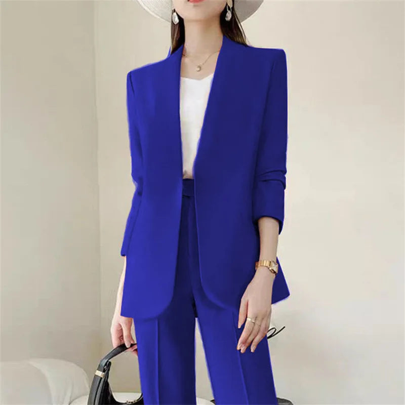 Mode 2-teilige Sets Damen Outfits Frühling Herbst Neu in Koreanische Hosen Sets Pendler Eleganter Anzug Mantel 2-teilige Sets Damen