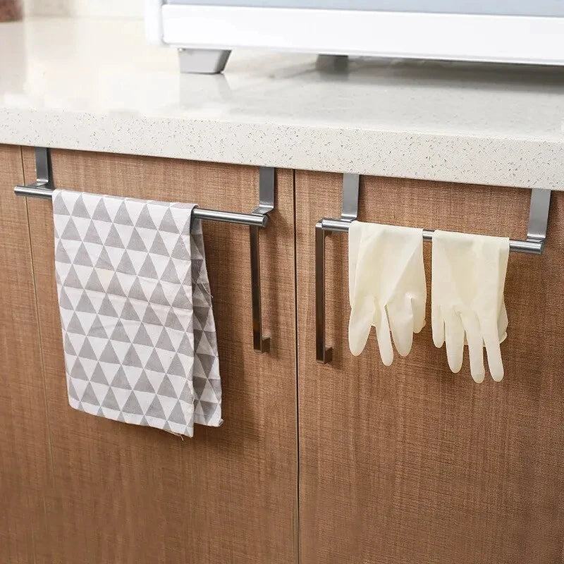 1/2Pcs Edelstahl Handtuch Bar Schrank Tür Handtuch Hängen Bar Edelstahl Bad Küche Schrank Tür Handtuch Wischen rack