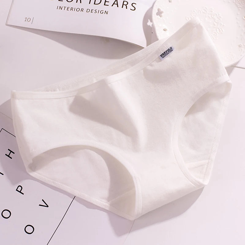 Damenhöschen aus reiner Baumwolle, weich, atmungsaktiv, bequem, Unterwäsche, Bonbonfarben, Unterhose, mittlere Taille, große Größe, M-XXL, Slips, Dessous