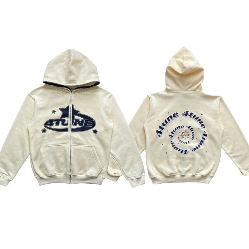 PlusSize Kleidung Stern Brief Drucken Retro Übergroßen Hoodie Frauen Y2K Straße Hip-Hop Farbe Harajuku Casual Zipper Frauen Sweatshirt