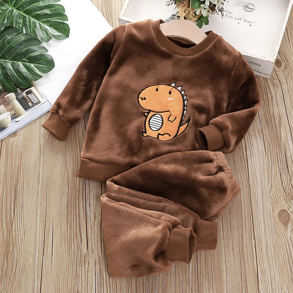Bär Führer Mädchen Kleidung Sets Winter Flanell Homewear Set kinder Pyjamas Jungen und Mädchen Dicken Korallen Samt Zwei-stück Set