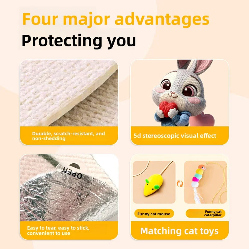 New5D Unregelmäßig Geformtes Katzen-Kratzpad, Katzen-Kratzbrett, Überall Anbringbar, Geeignet für Sofas, Möbel, Wände