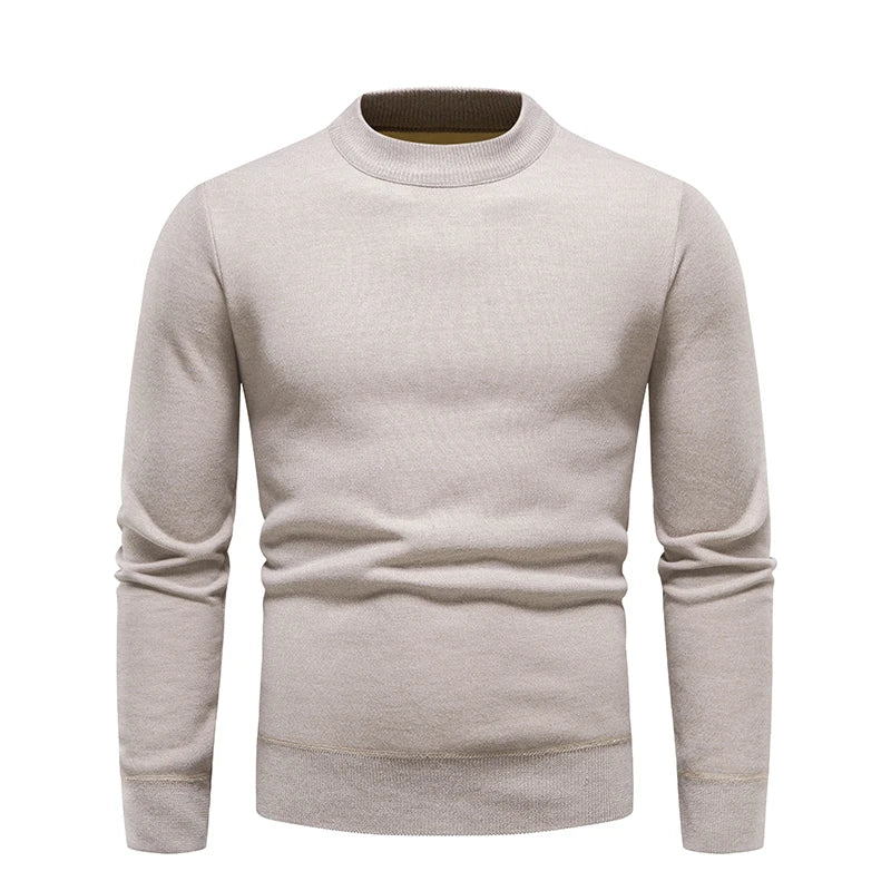 Pullover Männer Herbst Winter Jumper Fleece Verdickt Neue Koreanische Strickwaren Oansatz Solide Weiß Schwarz Kalten Bluse Bottom Shirt Kleidung