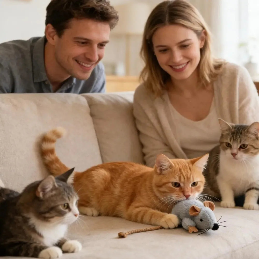 Interaktive Katzenmaus mit Kompaktem Design für Kätzchen und Katzen - Tägliches Spielzeug zum Kauen